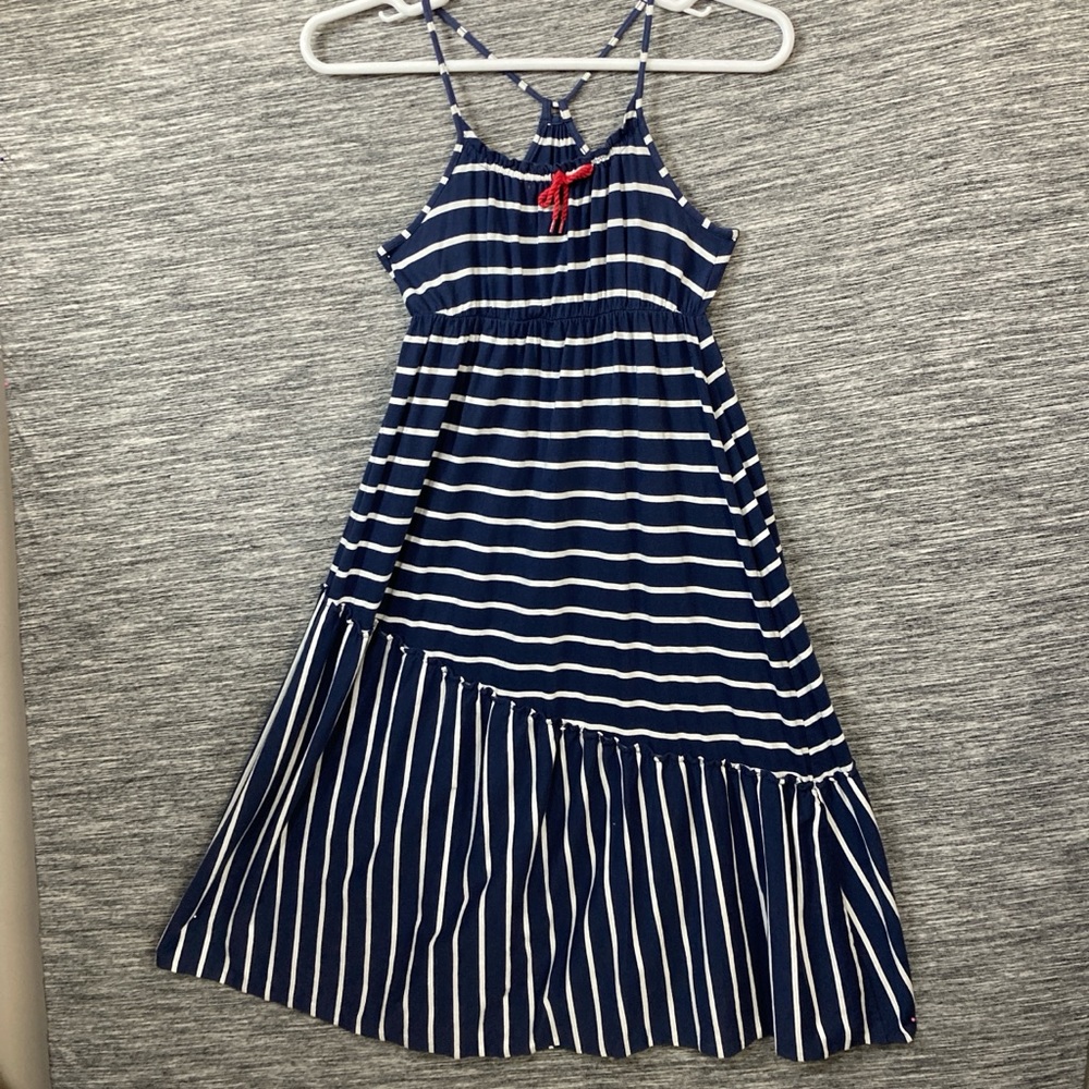 American Living Navy and White Striped Dress Sleeveless